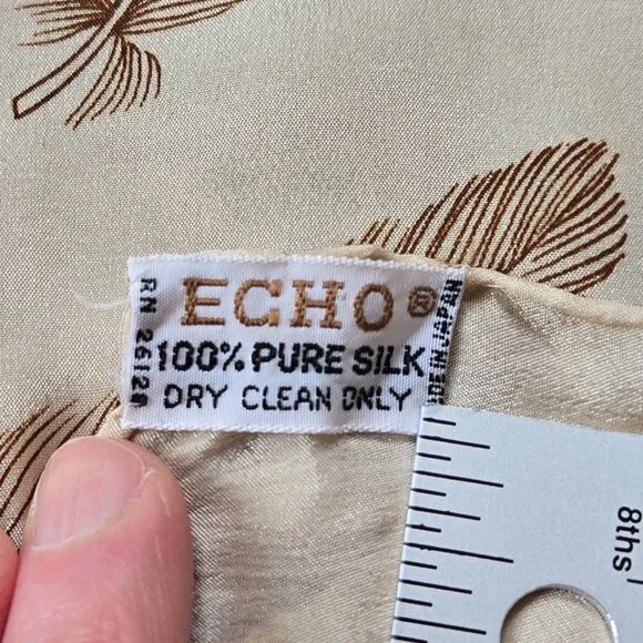 Echo Silk Feather Scarf Bird - Picture 3 of 10